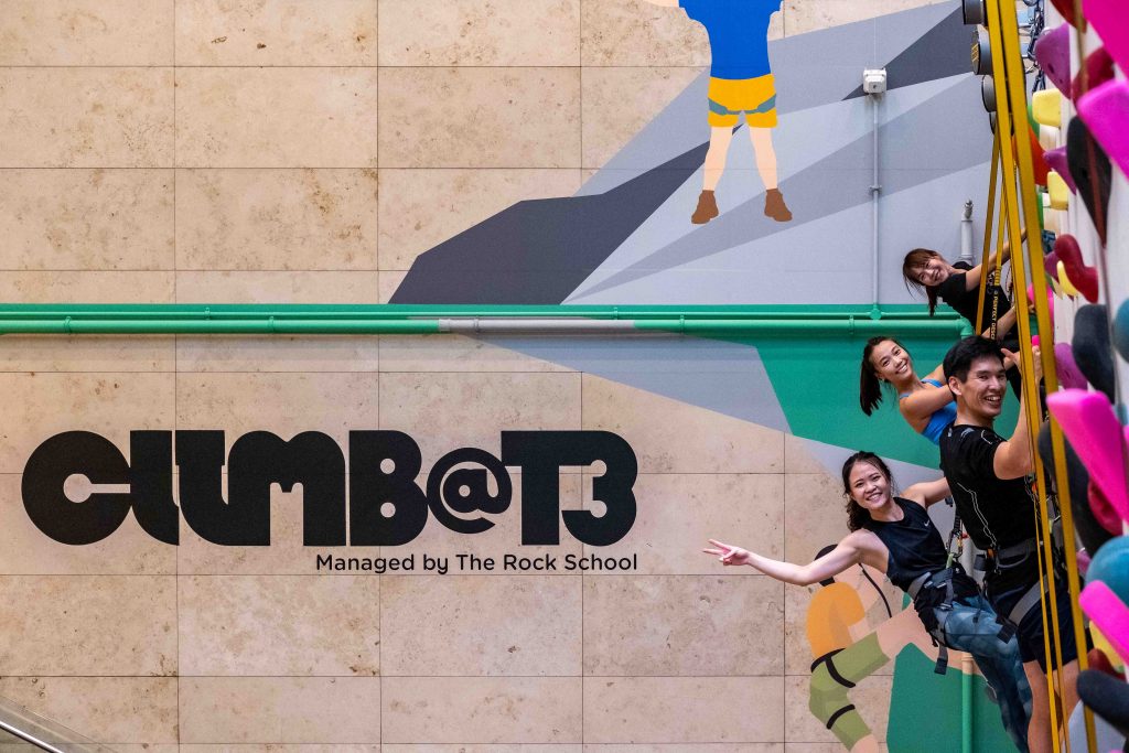Challenge yourself to an 8-metre-high wall climb at Changi Airport’s newest attraction - Climb@T3 - Alvinology