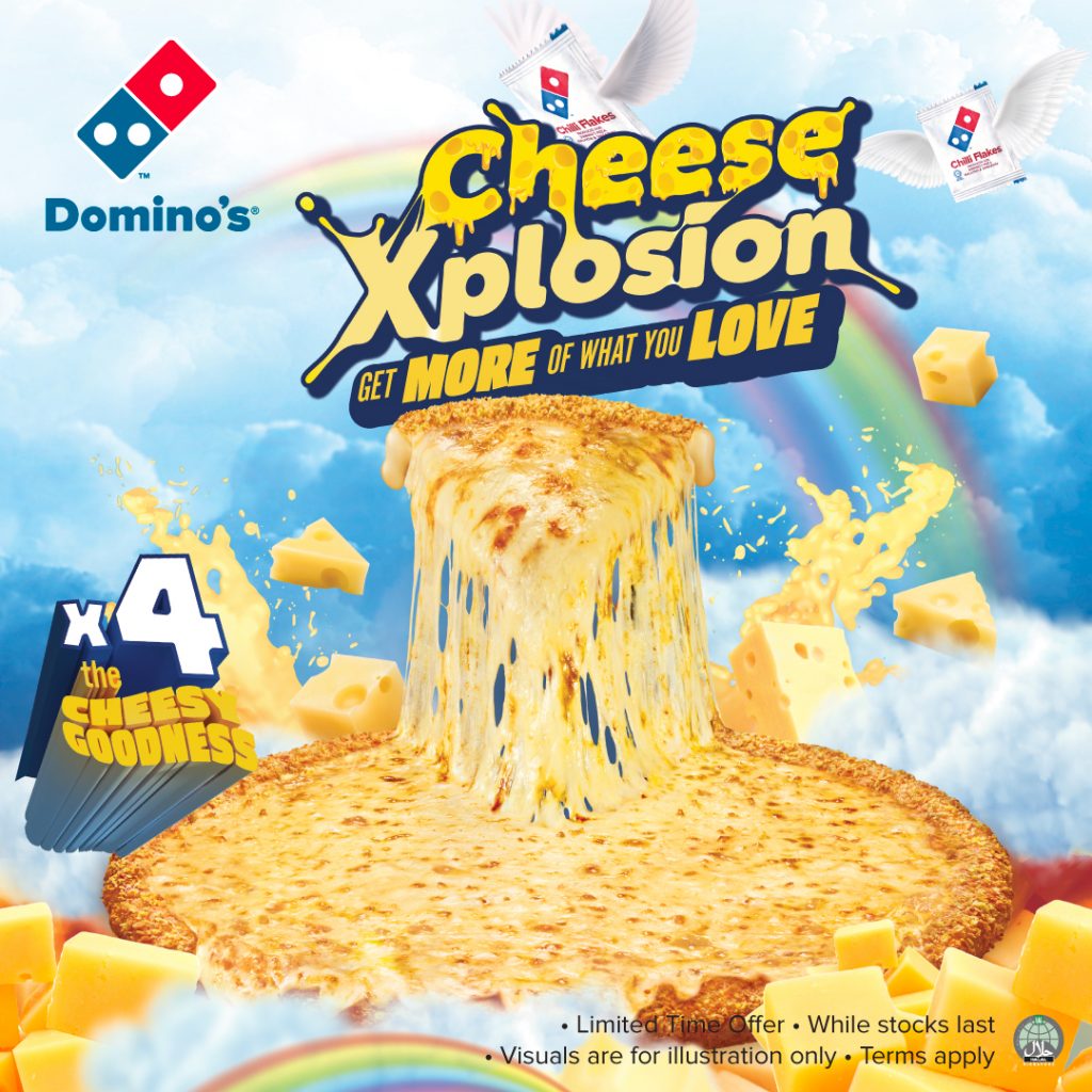 [50% OFF PROMO CODE INSIDE] Domino's Pizza Singapore Brings Back Cheese Xplosion Pizza with 4 times the Cheesy Goodness - Alvinology