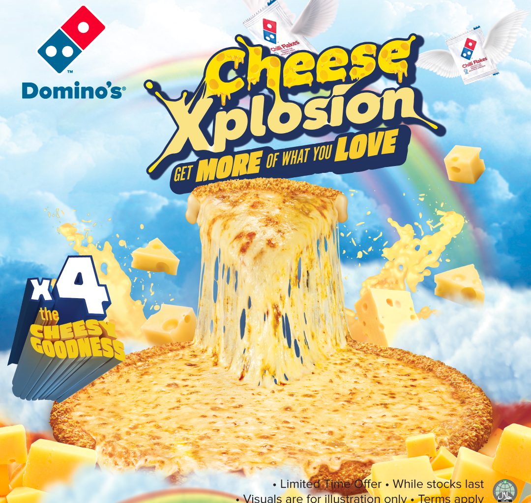 [50% OFF PROMO CODE INSIDE] Domino's Pizza Singapore Brings Back Cheese Xplosion Pizza with 4 times the Cheesy Goodness - Alvinology