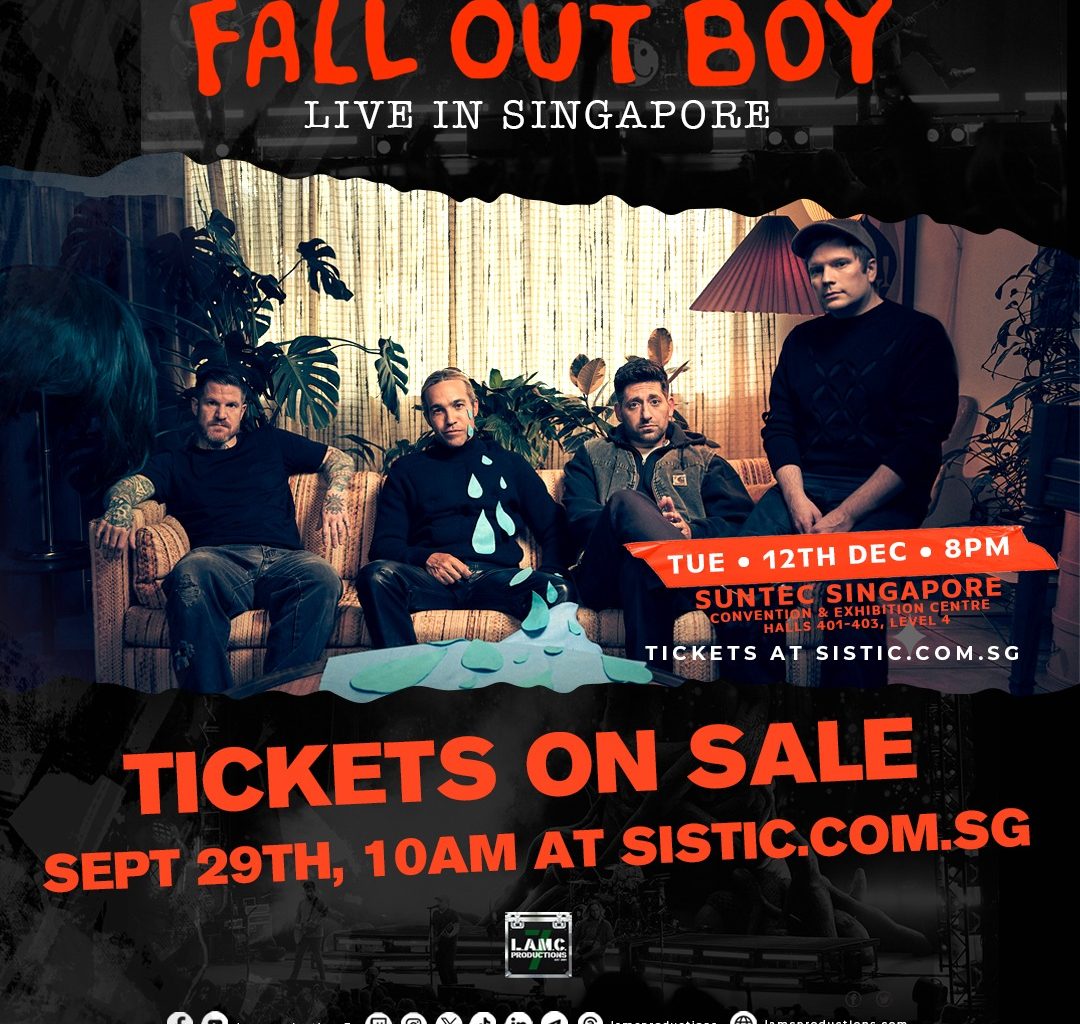 Fall Out Boy is returning to Singapore! Tickets to go on sale this 29 September! - Alvinology