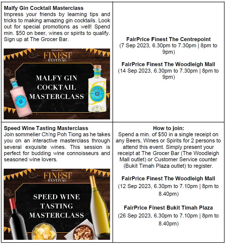 FairPrice Finest Festival 2023: A month of premium offerings, masterclasses, promotions, and a grand 4-day roadshow! FairPrice Finest Festival 2023: A month of premium offerings, masterclasses, promotions, and a grand 4-day roadshow! - Alvinology