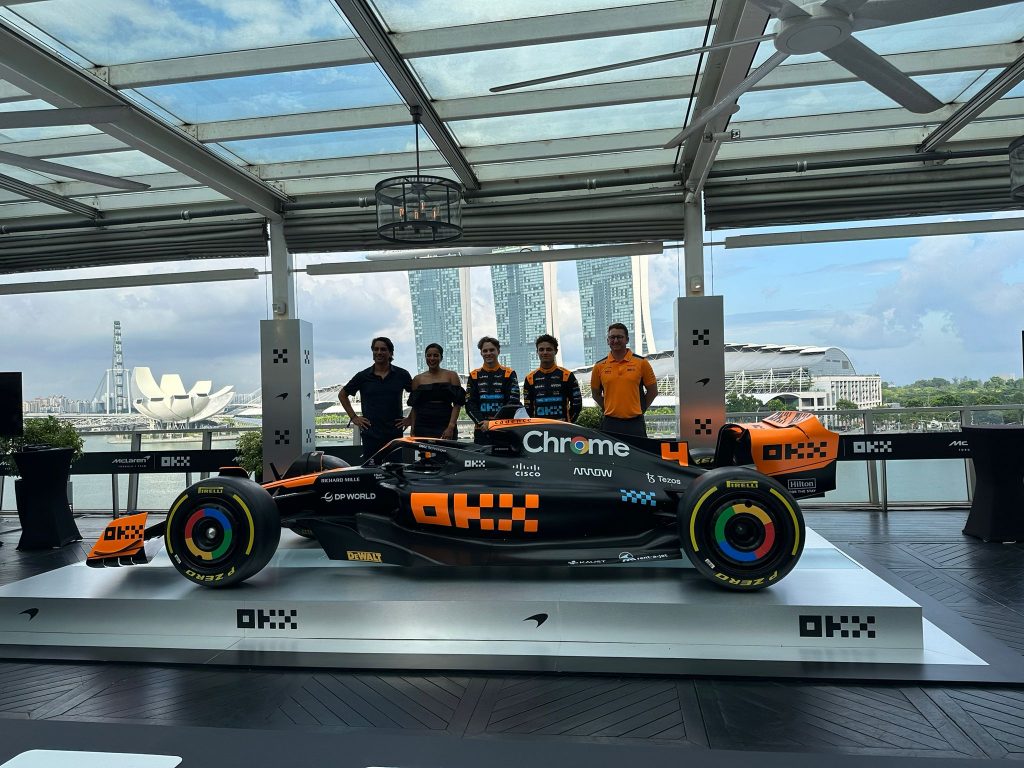 OKX Unveils McLaren MCL60 Race Car "Stealth Mode" for Singapore Grand Prix - Alvinology