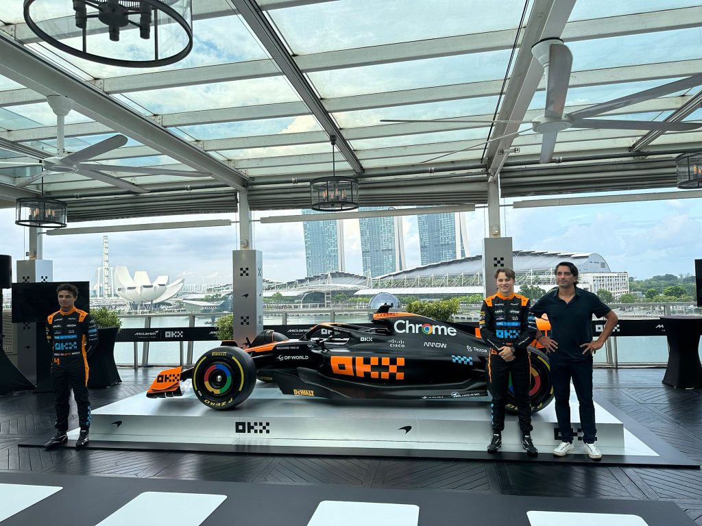 OKX Unveils McLaren MCL60 Race Car "Stealth Mode" for Singapore Grand Prix - Alvinology