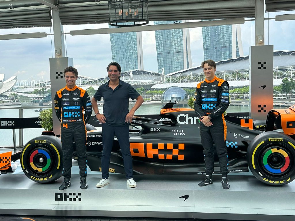 OKX Unveils McLaren MCL60 Race Car "Stealth Mode" for Singapore Grand Prix - Alvinology