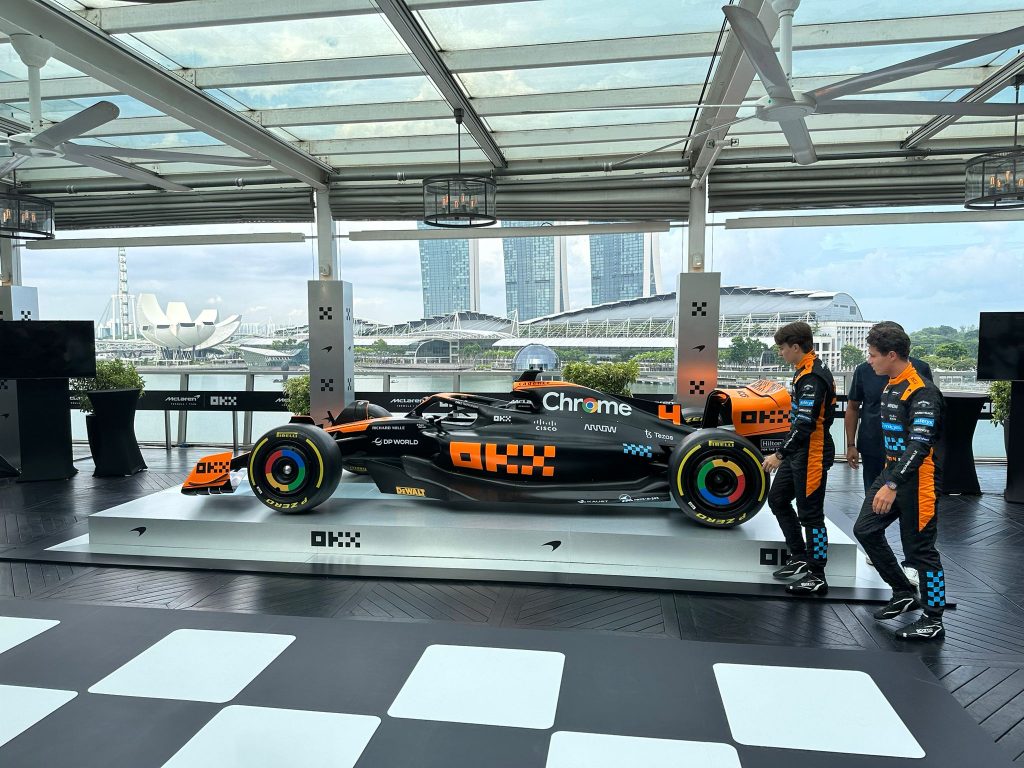 OKX Unveils McLaren MCL60 Race Car "Stealth Mode" for Singapore Grand Prix - Alvinology