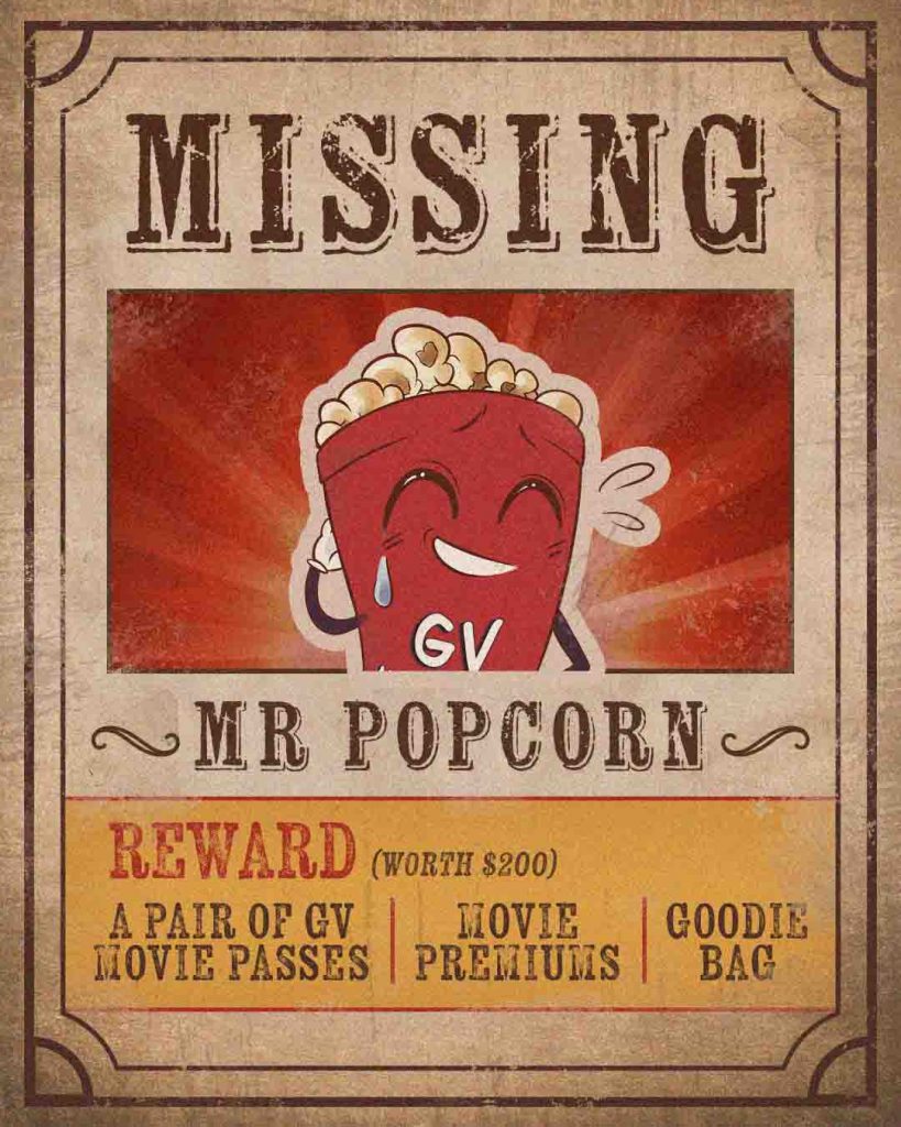 Find Mr. Popcorn and WIN a pair of GV movie passes with Golden Village! - Alvinology