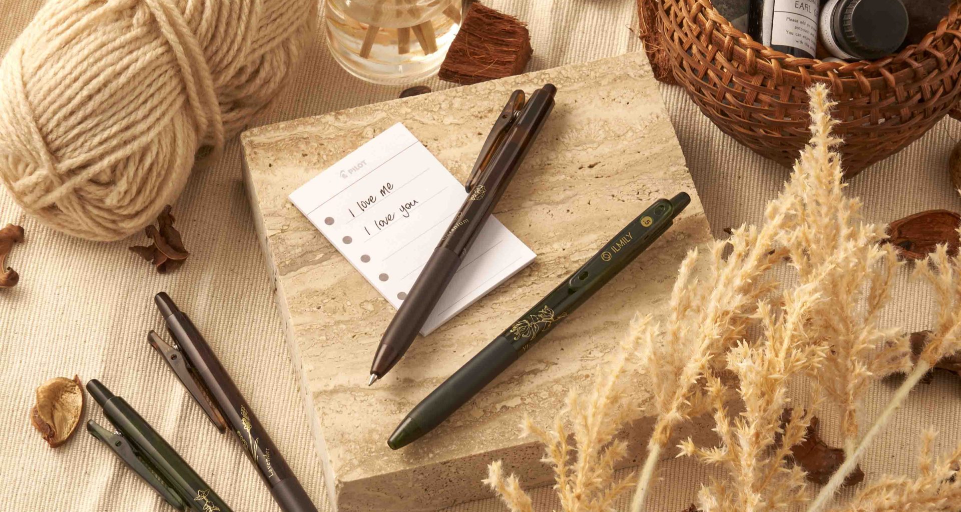 Brighten your mood as you revel in the joy of writing with Pilot Pen's ILMILY Herbal-Scented Roller Ball Pens - Alvinology