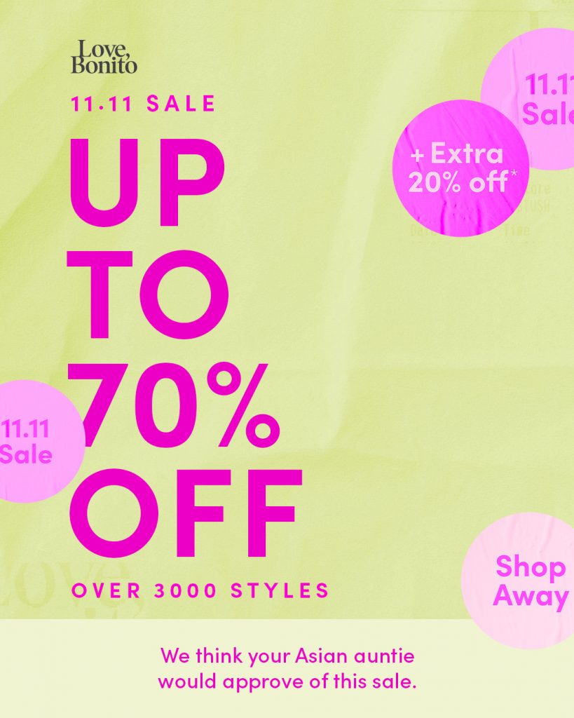 [UP TO 70% OFF] Embrace Your Inner Subtle Asian Auntie at Love, Bonito's Single's Day Extravaganza! - Alvinology