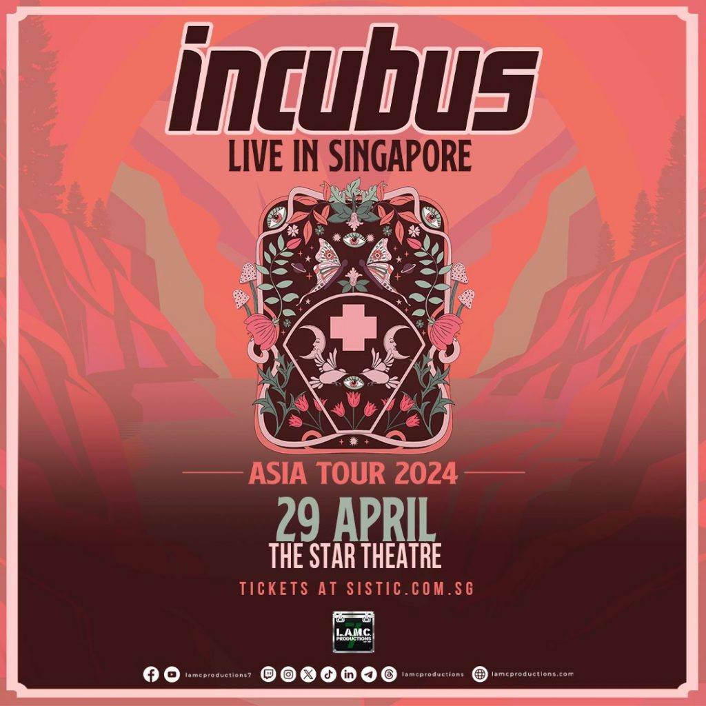 Incubus Set to Rock Singapore on Their 2024 Asia Tour; Pre-sale Tickets start on 8 December - Alvinology