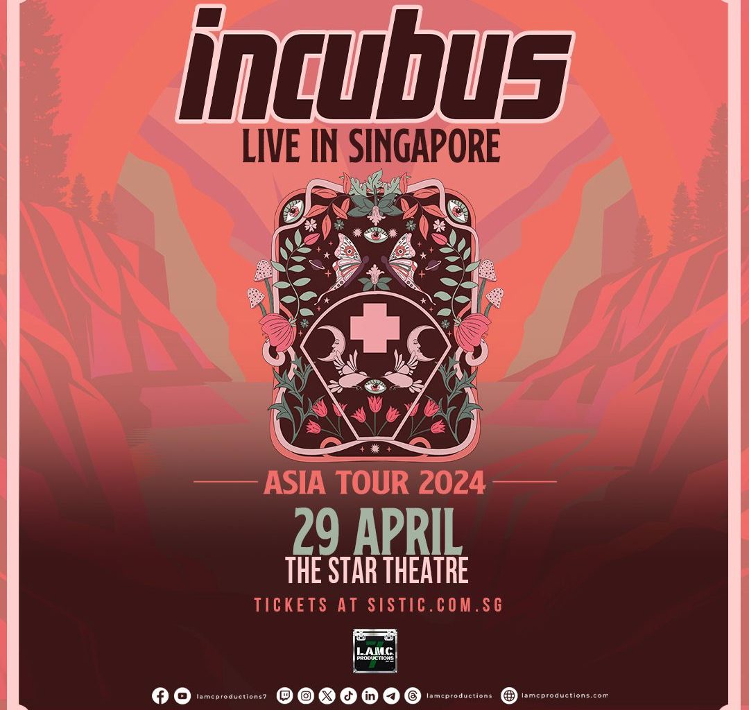 Incubus Set to Rock Singapore on Their 2024 Asia Tour; Pre-sale Tickets start on 8 December - Alvinology