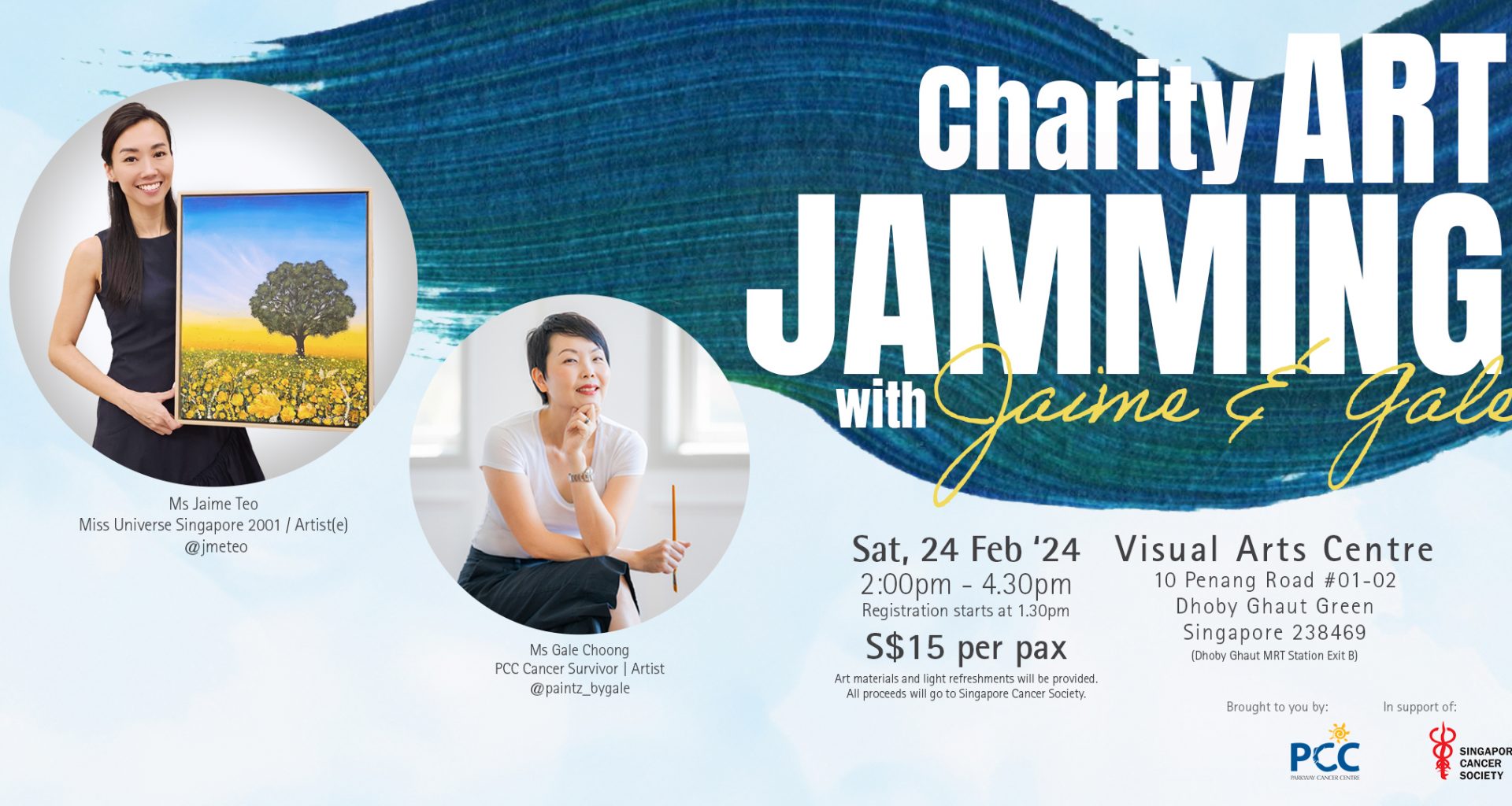 Join Jamie & Gale at the Charity Art Jamming Event: Proceeds go to the Singapore Cancer Society - Alvinology
