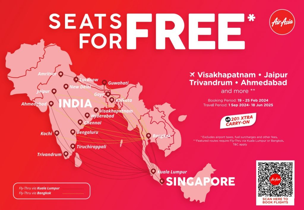 [FREE SEATS PROMO] AirAsia Celebrates 20 Years in Singapore with Enhanced Connectivity to India - Alvinology