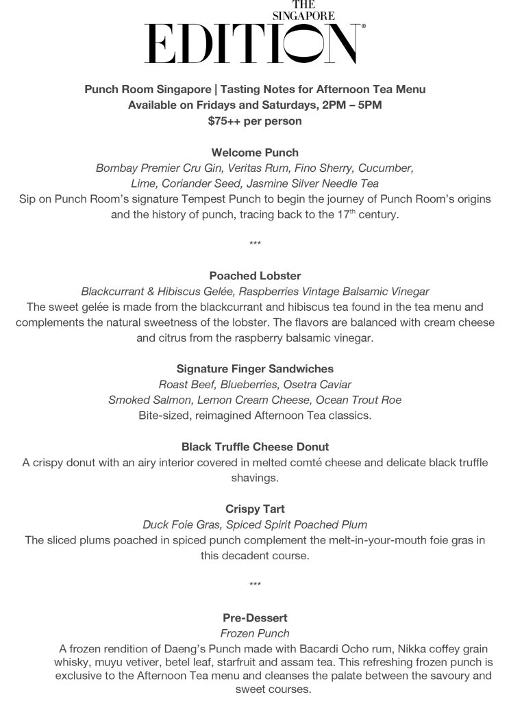 Punch Room Singapore: A Taste of Global Elegance Arrives at The Singapore EDITION - Alvinology