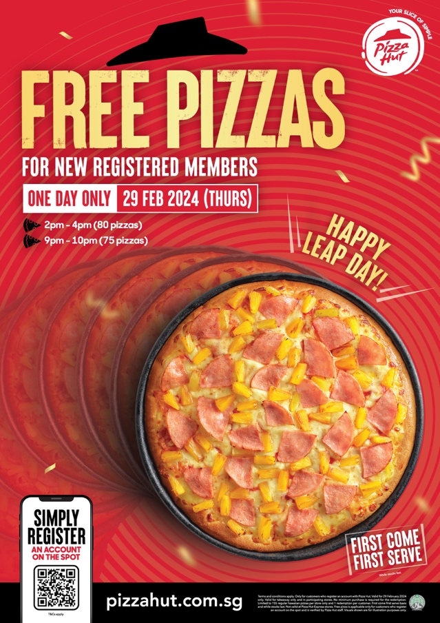 Pizza Hut Singapore to Treat Customers with 10,000 FREE Hawaiian Pan Pizzas on Leap Day Pizza Hut Singapore to Treat Customers with 10,000 FREE Hawaiian Pan Pizzas on Leap Day - Alvinology