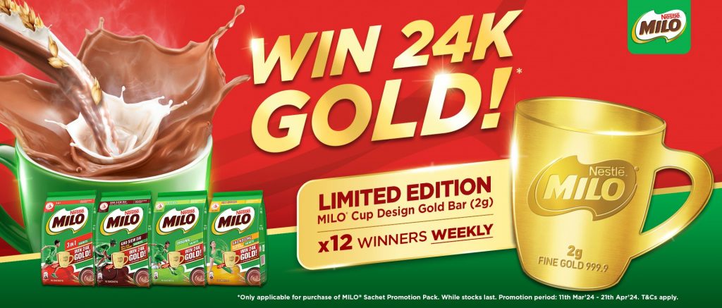 WIN a Limited-Edition 24K Gold Bars in Iconic MILO Cup Design with MILO Singapore - Alvinology