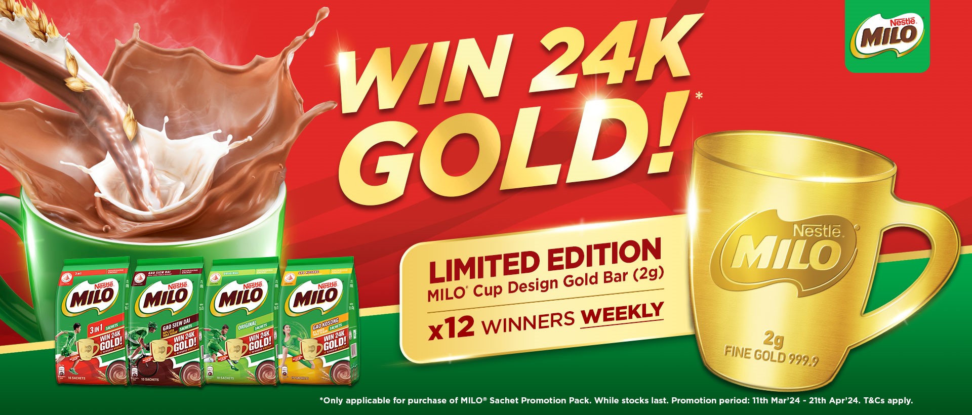 WIN a Limited-Edition 24K Gold Bars in Iconic MILO Cup Design with MILO Singapore - Alvinology