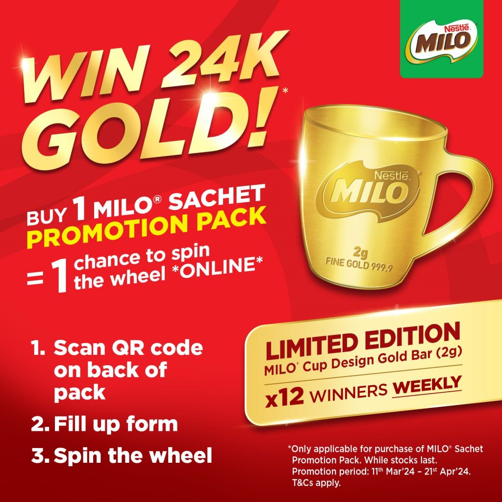 WIN a Limited-Edition 24K Gold Bars in Iconic MILO Cup Design with MILO Singapore - Alvinology