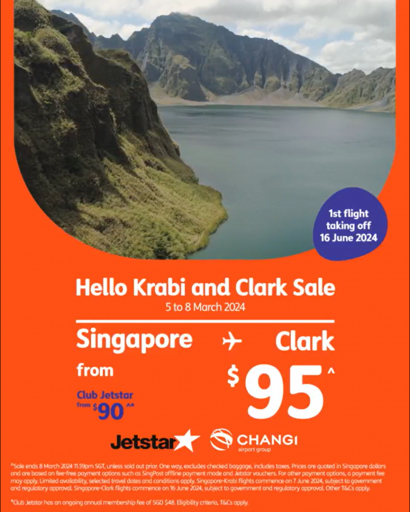 Jetstar Asia Announces Exciting New Routes to Krabi and Clark along with as low as SG$75 Launch Promo - Alvinology