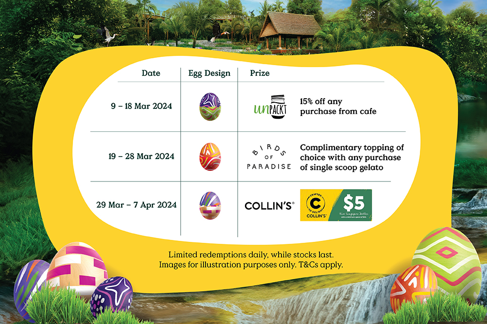 Bird Paradise and Mandai Wildlife West Hosts Their First-ever Easter Eggs-travaganza this March School Holiday Bird Paradise and Mandai Wildlife West Hosts Their First-ever Easter Eggs-travaganza this March School Holiday - Alvinology