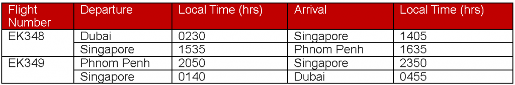 Emirates to Launch Daily Direct Service Between Singapore and Phnom Penh - Alvinology