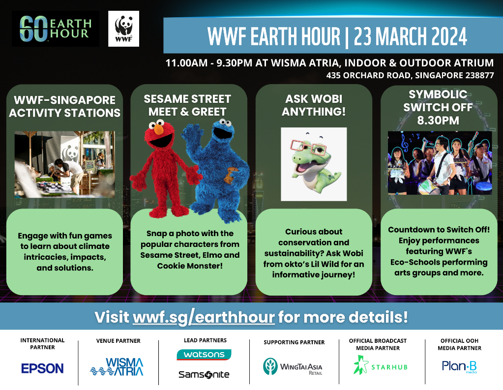 WWF-Singapore to Host Earth Hour Festival at Wisma Atria: A Day of Edu-tainment and Climate Action - Alvinology
