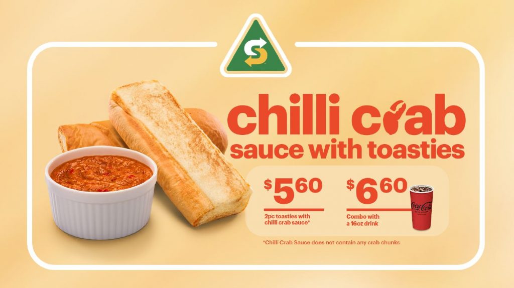 Subway Singapore Introduces Chilli Crab Sub for National Day: 100% Real Crab, Starting at $13.90 - Alvinology