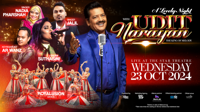Suthasini, Nadia Fharshah, AR Wanz, Abdul Jalil, and Royalusion Set to Open for Udit Narayan’s Highly Anticipated Concert in Singapore - Alvinology