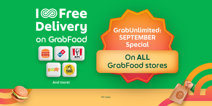 Enjoy Free Delivery for All GrabFood Merchants with GrabUnlimited This September - Alvinology