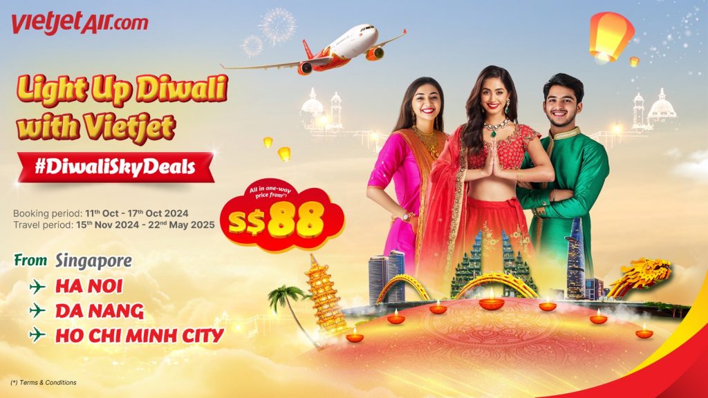 Celebrate Deepavali with Vietjet’s Diwali Sky Deals – Fares from SGD 88 - Alvinology