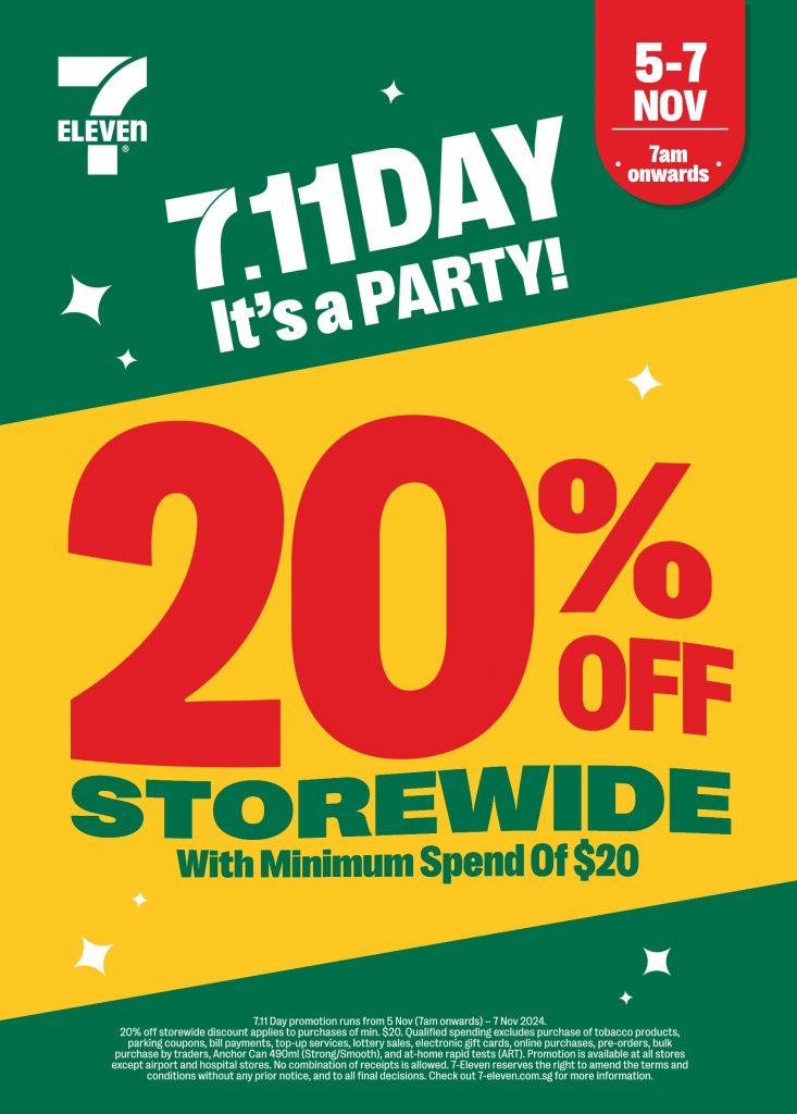 7-Eleven Singapore Launches Annual 7.11 Day with 20% Storewide Discount and Exclusive Perks - Alvinology