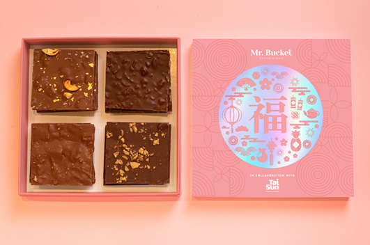 Tai Sun x Mr. Bucket Prosperity Box: Exquisite Blend of Artisanal Chocolate and Nostalgic Festive Snacks - Alvinology