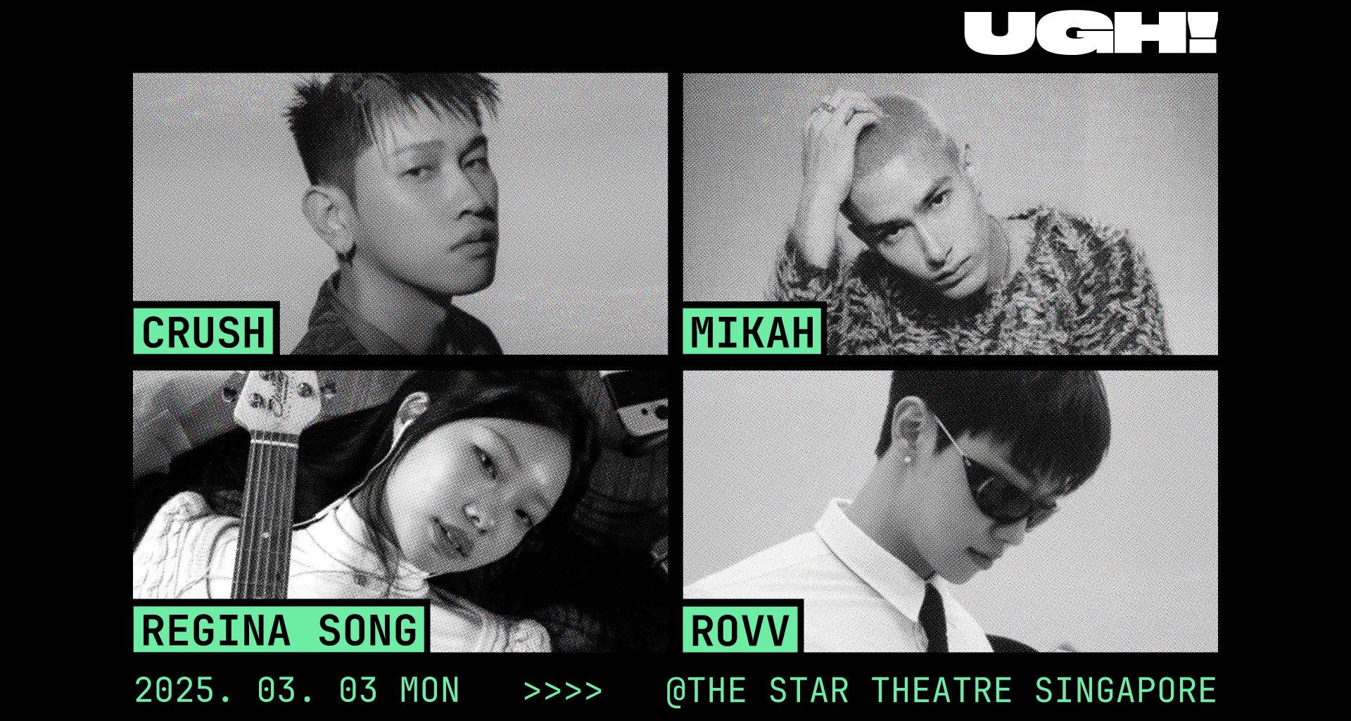 UGH! Debuts in Singapore on March 3 at The Star Theatre ft. Crush, mikah, Regina Song & Rovv - Alvinology