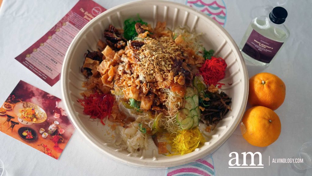 Entrepôt’s LNY Specials Deliver Smoky Charcoal Flavours and Playful Twists with a Golden Serpent Yusheng and White Serpent’s Elixir Cocktail featuring Oldenlandia Water (蛇草水) - Alvinology