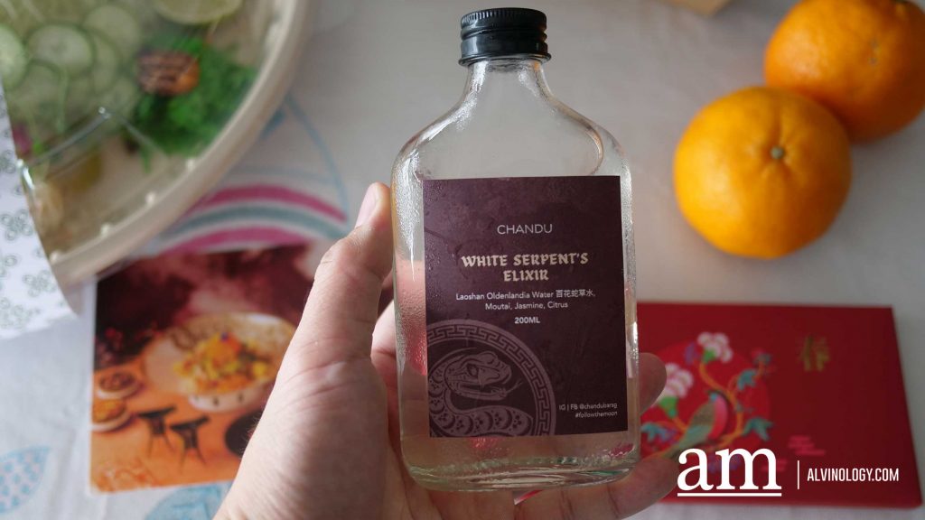 Entrepôt’s LNY Specials Deliver Smoky Charcoal Flavours and Playful Twists with a Golden Serpent Yusheng and White Serpent’s Elixir Cocktail featuring Oldenlandia Water (蛇草水) - Alvinology