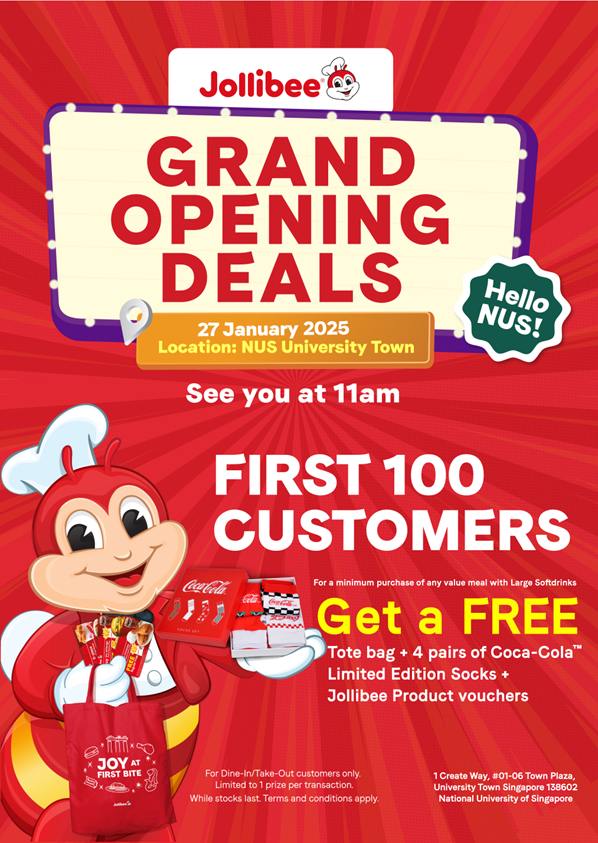 Jollibee NUS Grand Opening: Exciting Deals You Don’t Want to Miss - Alvinology