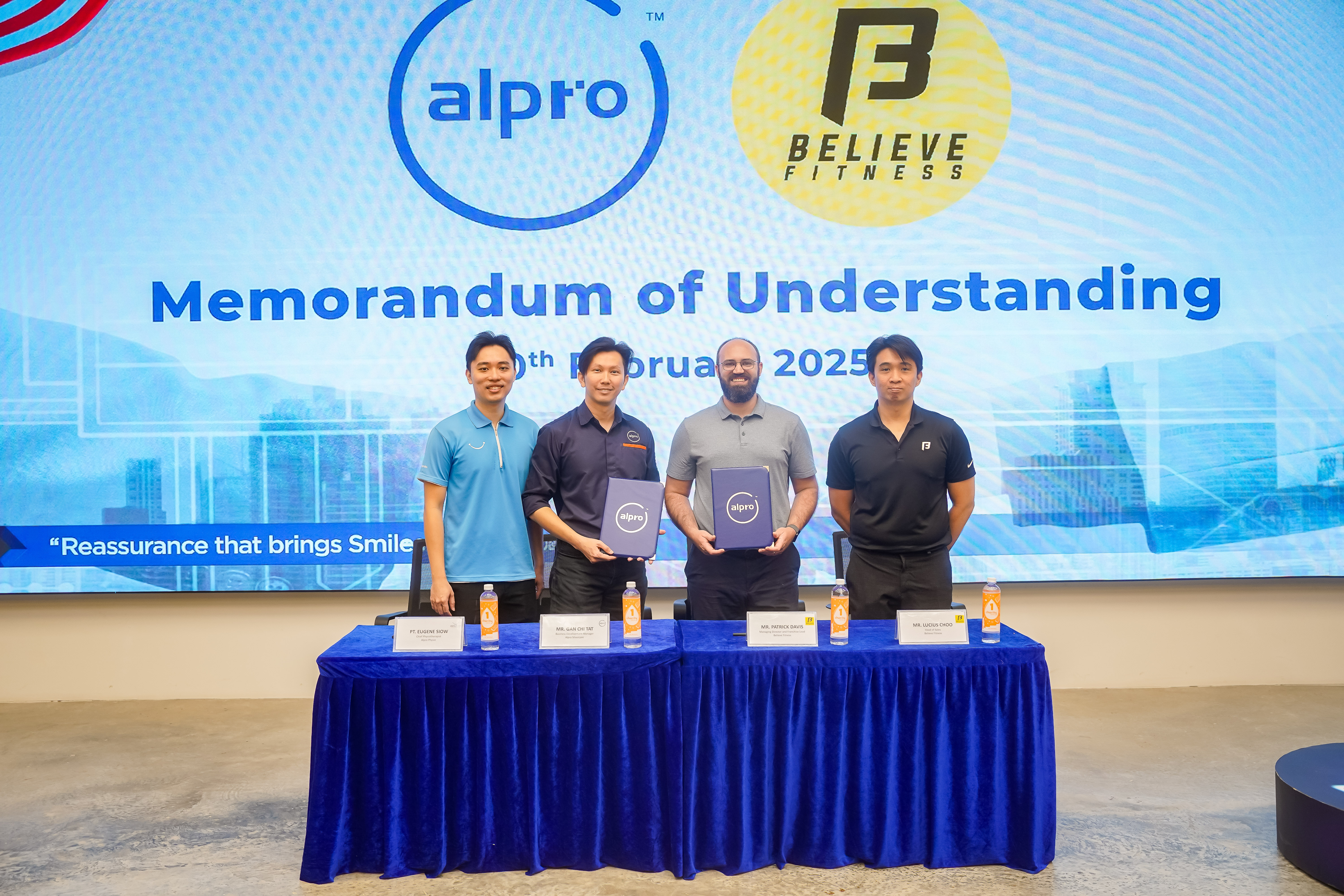 Alpro Pharmacy and Believe Fitness Collaborate on Silver Sneakers Project to Enhance Elderly Well-being and Prevent Falls From left: Eugene Siow (Chief Physiotherapist of Alpro Physio), Gan Chi Tat (Business Development Manager of Alpro Silvercare), Patrick Davis (Managing Director and Franchise Lead at Believe Fitness), Lucius Choo (Head of Sales at Believe Fitness)
