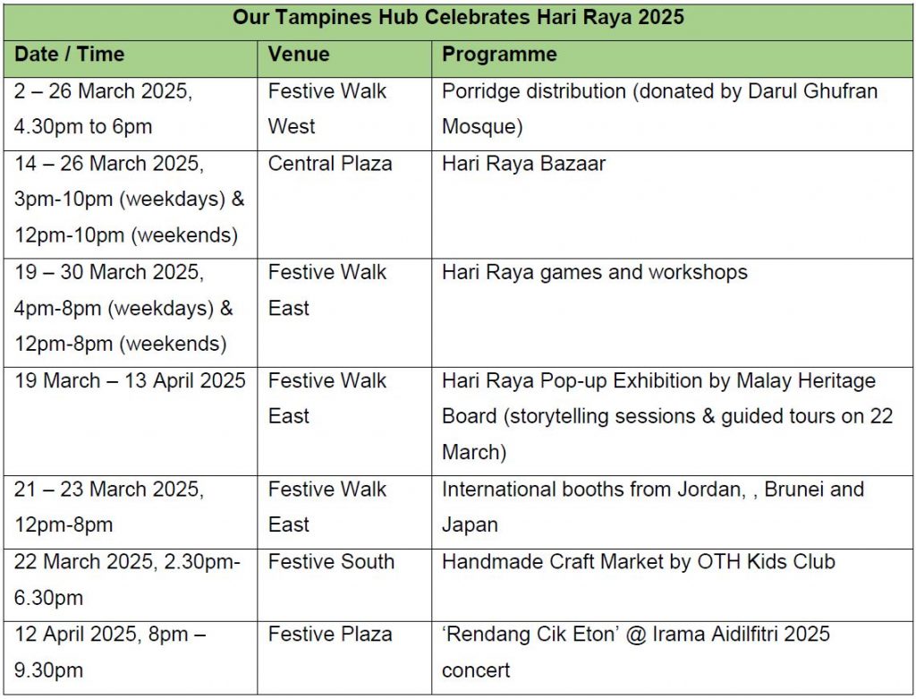 Celebrate Hari Raya at Our Tampines Hub with a Month of Festive Fun - Alvinology
