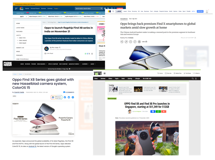 OPPO Awards Media OutReach Newswire "Partner of the Year 2024" for Excellence in Global Press Release Distribution Services Featured OPPO Write-ups on CNBC, Hardware Zone, Phone Arena and South China Morning Post.