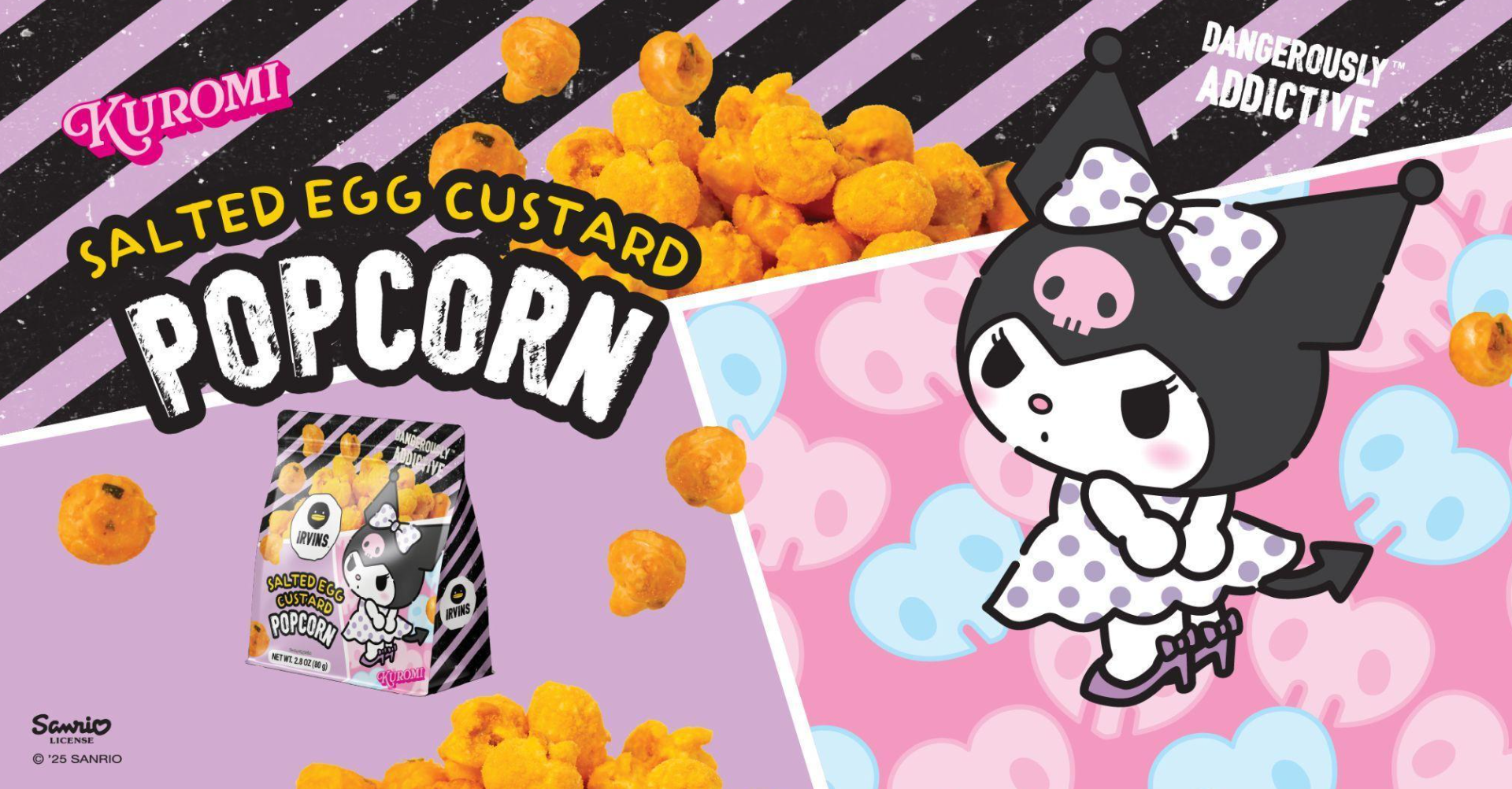 IRVINS x Kuromi Unleash a Dangerously Cute Treat with Limited-Edition Salted Egg Custard Popcorn - Alvinology