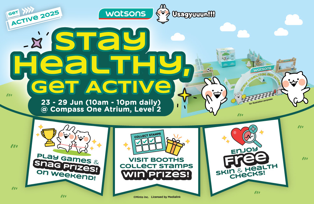 Watsons Get Active 2025 Returns to Compass One with Huge Wellness Deals, Family Fun & Usagyuuun Surprises - Alvinology
