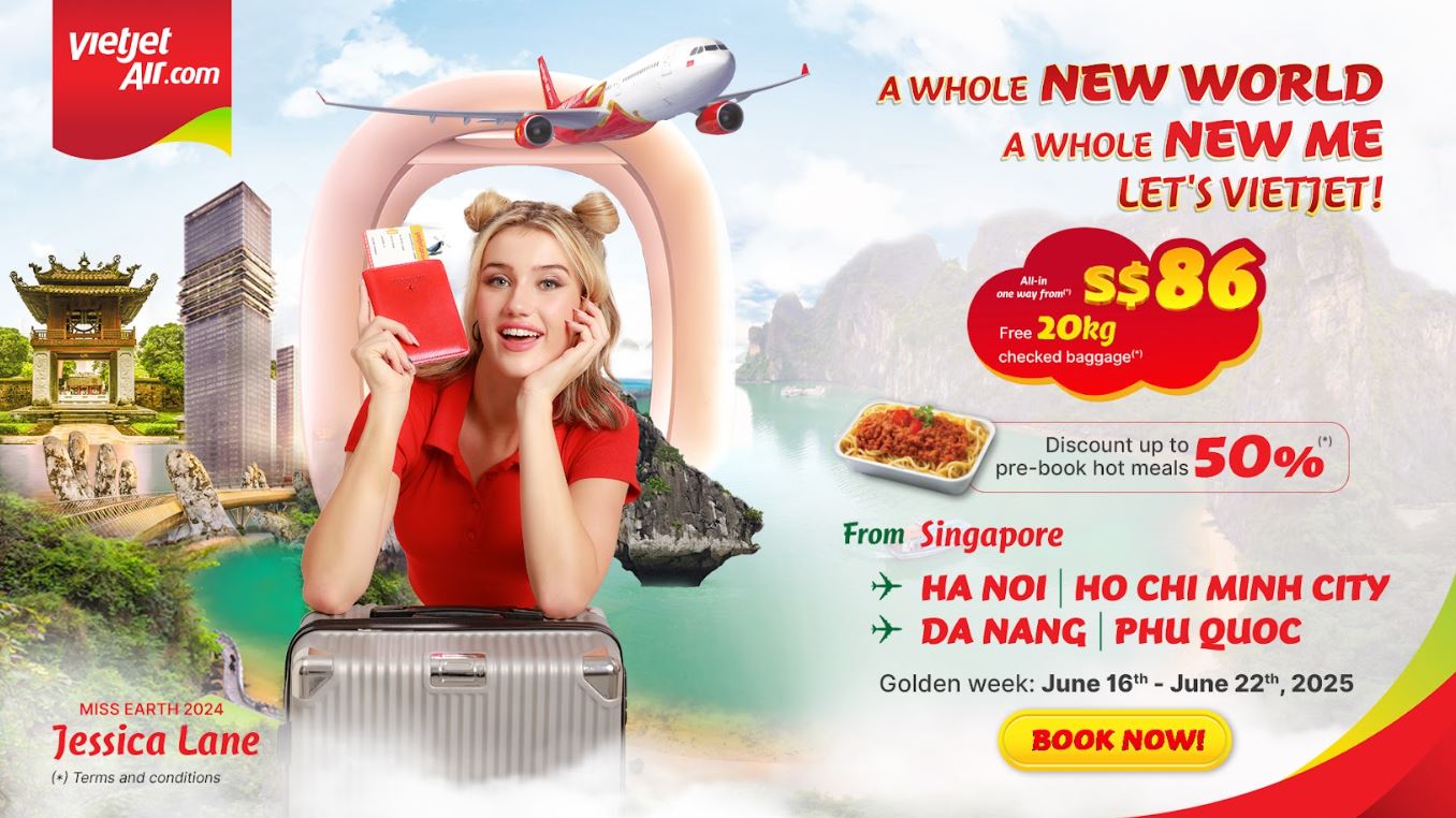 Vietjet Launches Summer Sale: Fly from Singapore to Vietnam from Just SGD86 — Plus 50% Off Inflight Meals - Alvinology