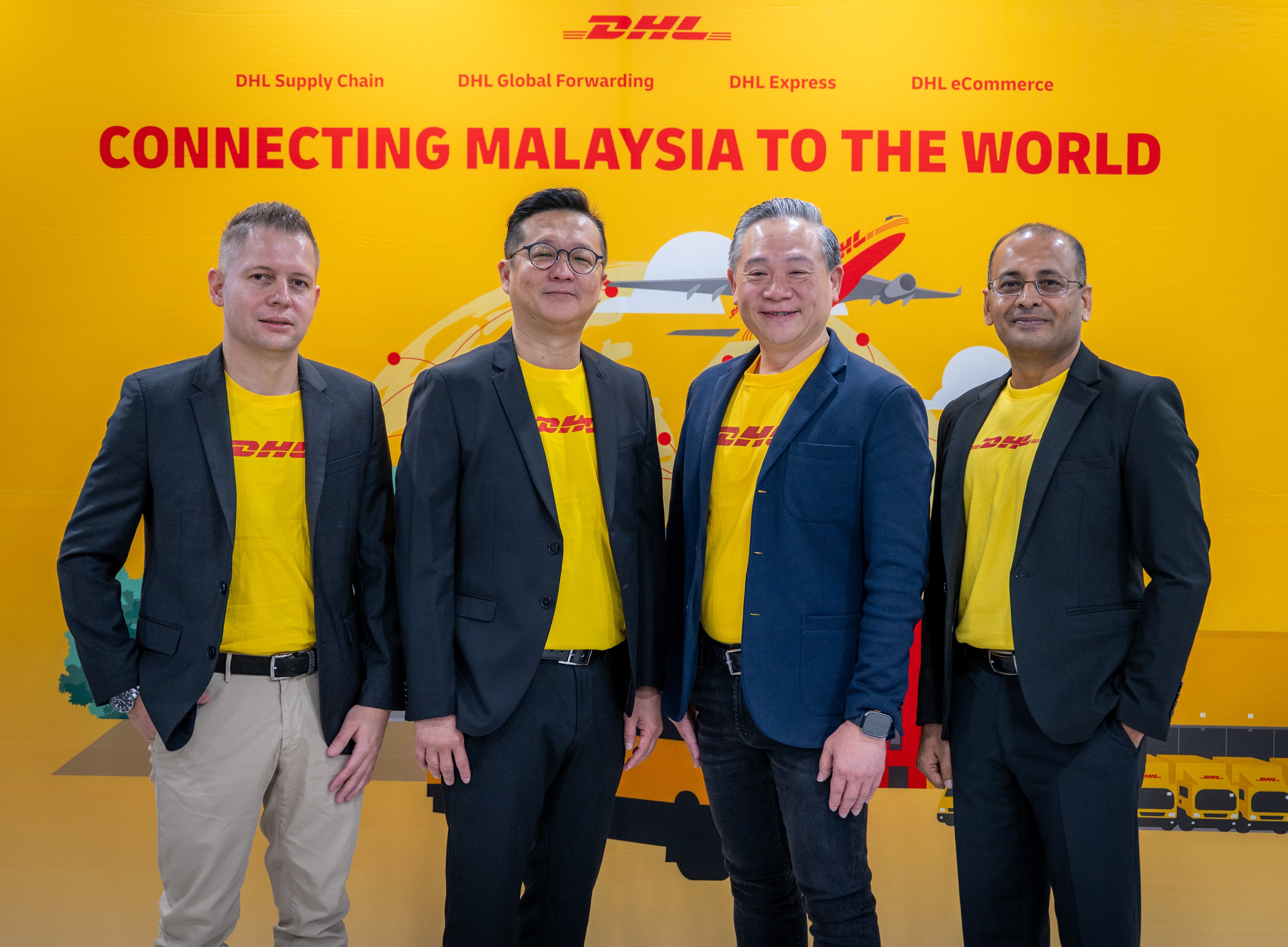 DHL reaffirms commitment to Malaysia’s economic growth, identifies opportunities through Strategy 2030 (L to R): Mario Lorenz, Managing Director for DHL Supply Chain Malaysia; Christopher Lim, Managing Director of DHL Global Forwarding Malaysia, Singapore, and Brunei; Julian Neo, Managing Director of DHL Express Malaysia and Brunei; Saurabh Kumar, Managing Director of DHL eCommerce Malaysia