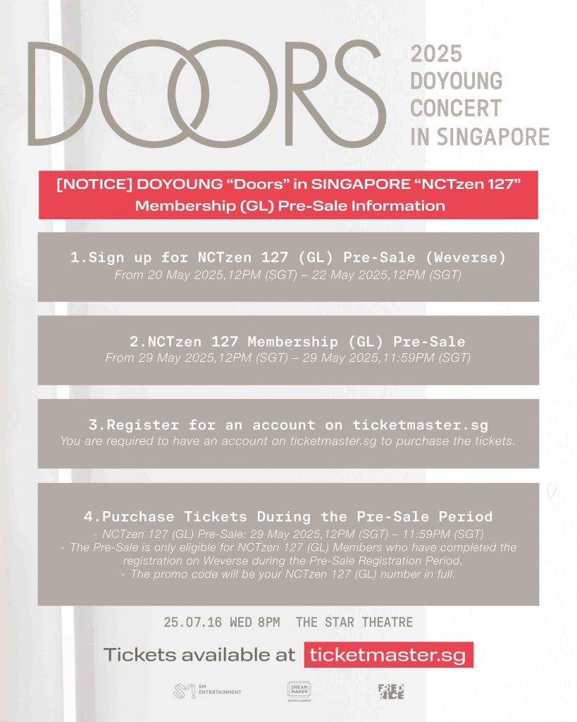 DOYOUNG to Stage First Solo Concert in Singapore This July with 2025 Asia Tour “DOORS” DOYOUNG to Stage First Solo Concert in Singapore This July with 2025 Asia Tour “DOORS” - Alvinology