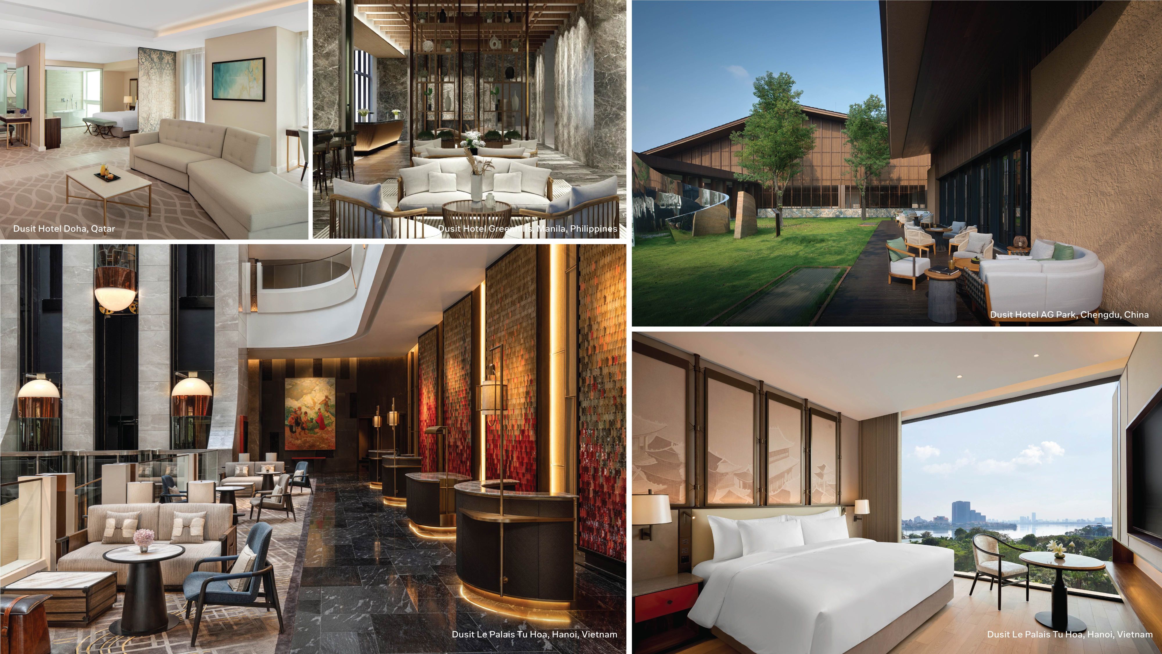 Dusit International expands across the lodging spectrum, launches ninth hotel brand – Dusit Hotels Dusit’s ninth hotel brand – Dusit Hotels – is designed to deliver refined, upper-upscale experiences that are market-relevant, locally rooted, and enriched by Thai-inspired gracious hospitality. Now open in Doha, Qatar; Hanoi, Vietnam; and Chengdu, China – with Manila, Philippines set to join in 2026.