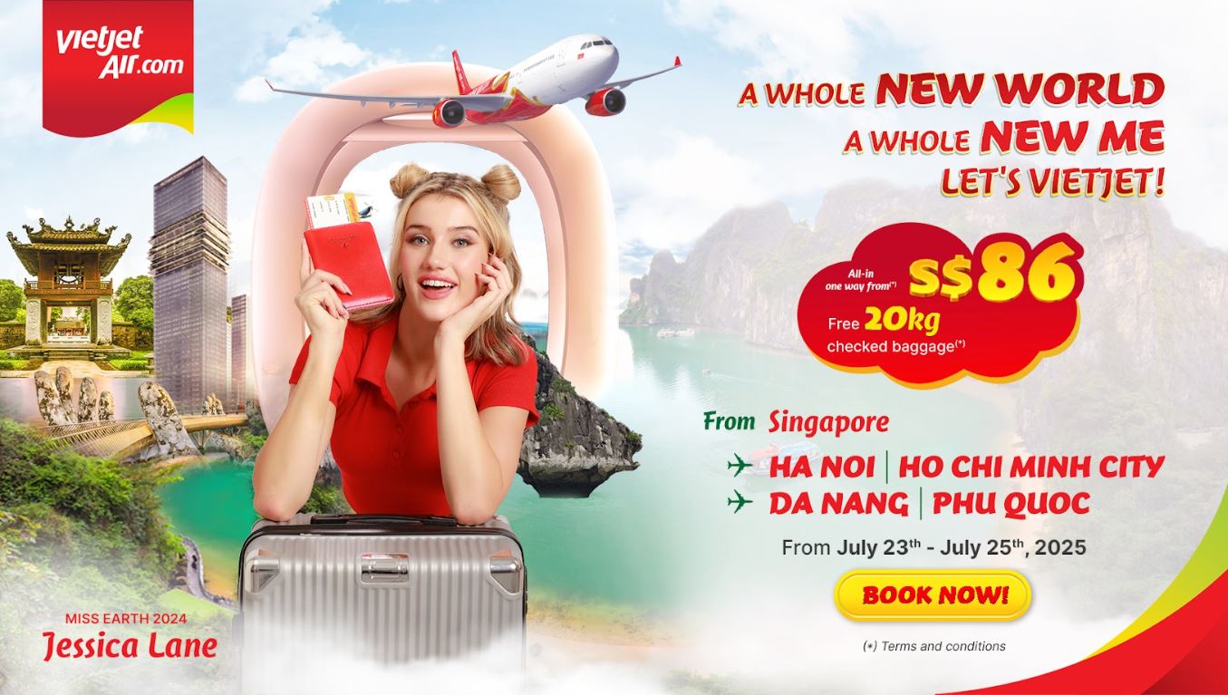 Vietjet Launches SGD86 Fares and 20kg Free Baggage Promo for Singapore-Vietnam Flights - Alvinology