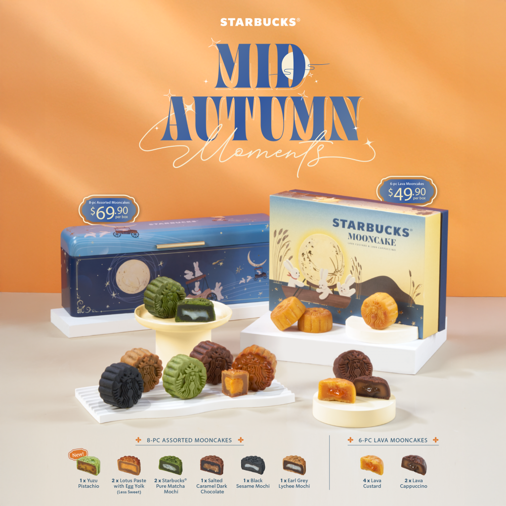 Starbucks Singapore Unveils Yuzu Pistachio and Molten Lava Mooncakes for Mid-Autumn 2025 - Alvinology