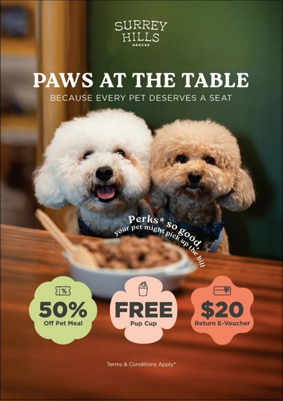 Surrey Hills Grocer Rolls Out “Paws at the Table” Pet Dining Campaign Across Pet-Friendly Outlets - Alvinology