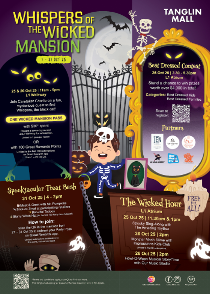 A Spooktacular October Awaits at Great World, Pasir Ris Mall, The Seletar Mall, and Tanglin Mall A Spooktacular October Awaits at Great World, Pasir Ris Mall, The Seletar Mall, and Tanglin Mall - Alvinology