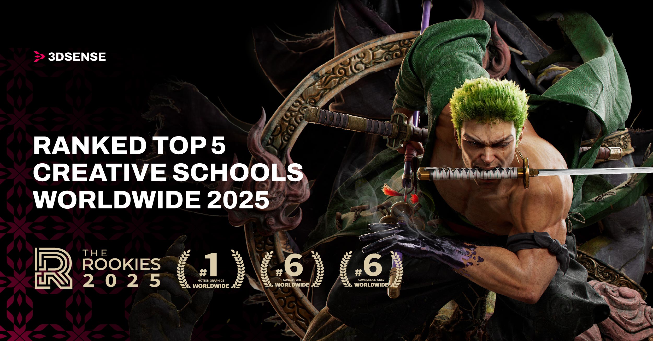 3dsense Media School in Singapore Clinches Top 5 Spot in The Rookies Global School Rankings® 2025 3dsense Media School ranked Top 5 Creative Schools by The Rookies 2025