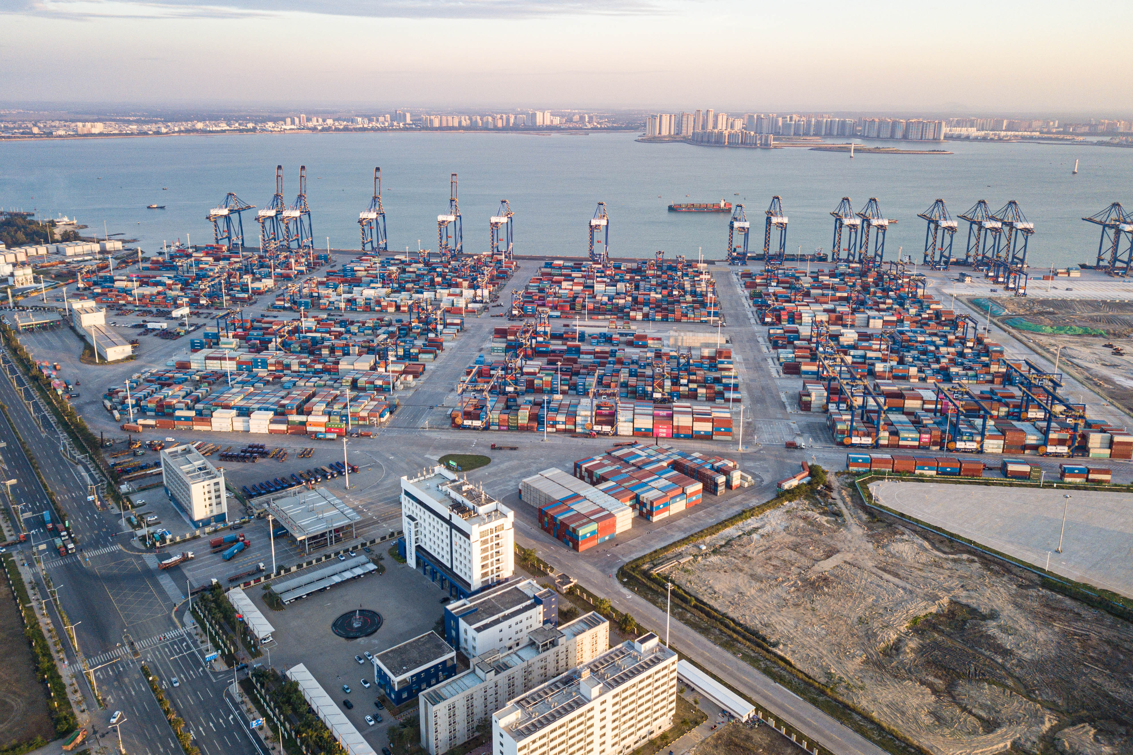 China turns Hainan Island into special customs supervision zone An aerial drone photo taken on Nov. 21, 2025 shows a view of the Yangpu International Container Port in Yangpu Economic Development Zone, south China's Hainan Province. (Xinhua/Pu Xiaoxu)